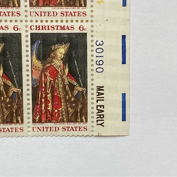 Christmas Stamp 1968 Van Eyck National Gallery of Art 6 Cent Sheet of 50 Mint - Picture 13 of 14